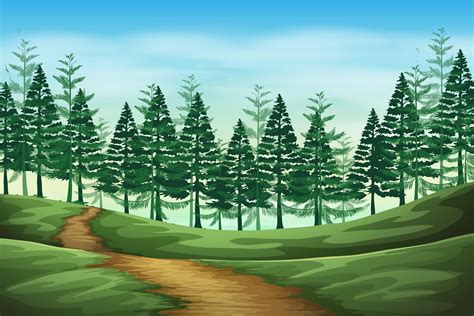 Forest landscape background scene - Download Free Vectors, Clipart Graphics & Vector Art