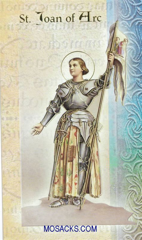 St Joan Of Arc Laminated Bi Fold Holy Card F5 460