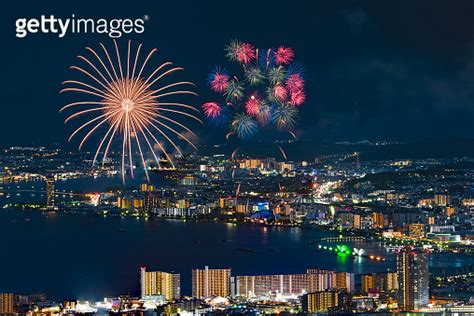 Summer Firework Festival In Biwa Lake Biwako Otsu City Shiga