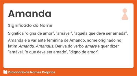Significado Do Nome Amanda Dicion Rio De Nomes Pr Prios