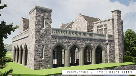 Courtyard Castle Plan With 3 Bedrooms Tyree House Plans