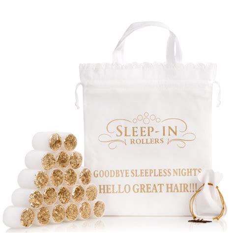 Great for creating vintage hairstyles. Sleep In Rollers - White and Gold Glitter (x20 in a Bag ...