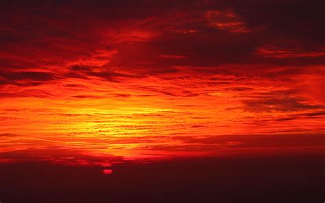 Wallpaper Sunset Awan Dusk Sky Red Hd Layar Lebar Definisi Tinggi