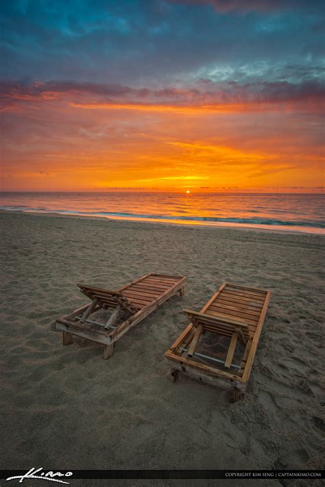 Beach Chairs Florida Sunrise | HDR Photography by Captain Kimo