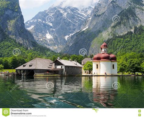 Mountains And Lake Konigssee In The Bavarian Alps Near