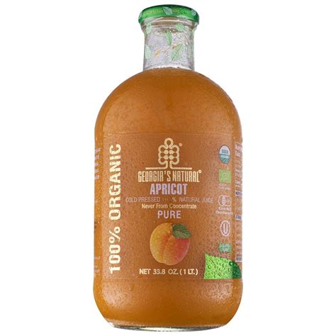 Georgias Natural Organic Apricot Juice All Natural Cold Pressed Pure Juice Rich