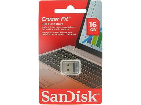 Sandisk Cruzer Fit 16gb Usb 20 Flash Drive 128bit Aes Encryption