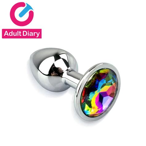 Adult Diary Stainless Steel Metal Anal Plug Crystal Jewelry Booty Beads Sex Toys For Woman Men