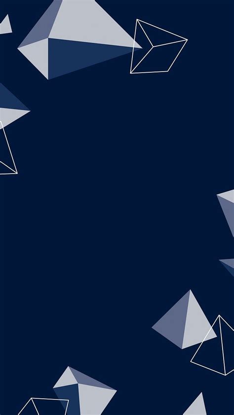 Navy Blue Geometrical Patterned Mobile Wallpaper Vector Free Image By
