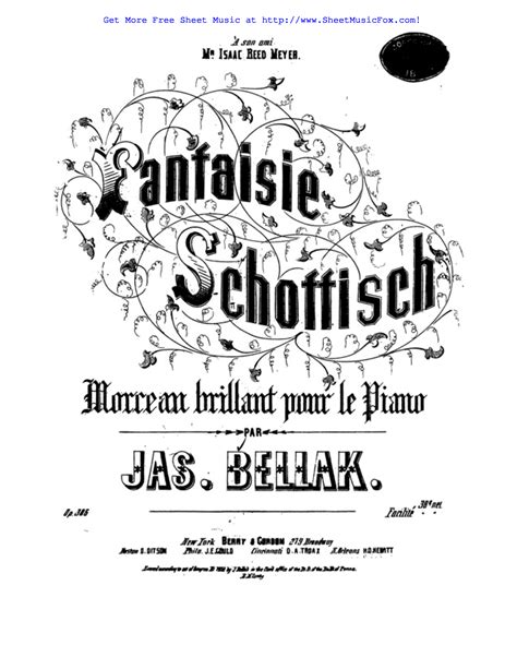 Free Sheet Music For Fantaisie Schottisch Op306 Bellak James By