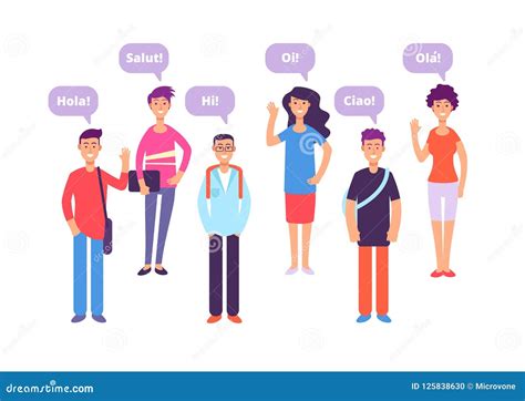 Foreign Greeting Multilingual Hello Different Languages Cartoon