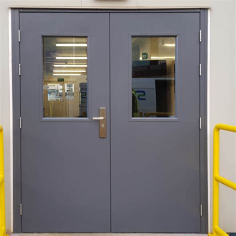 Glazed Steel Double Door Security Lathams Steel Doors