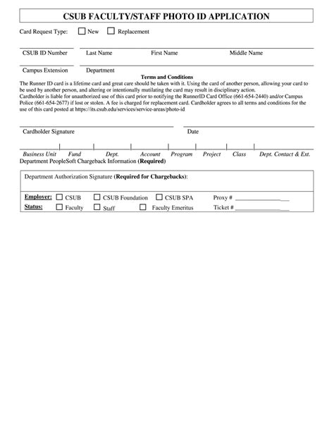 This paginated table is initially sorted by last update, so new and recently updated forms are listed first. CSUB Faculty/Staff Photo ID Application 2019 - Fill and ...