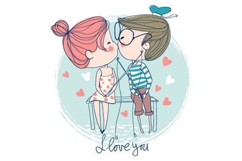 Cute girl and boy. Valentine's Day. ~ Illustrations ...