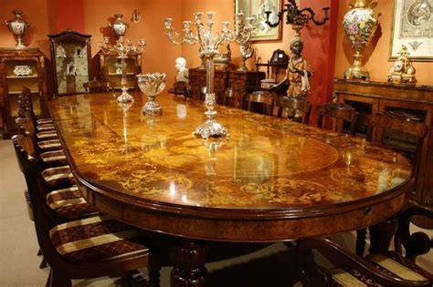 We offer hundreds of kitchen, dinette, and dining room tables. Huge Marquetry Dining Table, 16 Chairs, Extending, Walnut ...