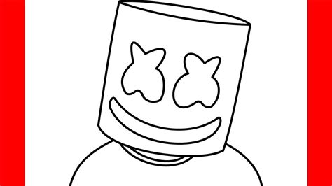 How To Draw Marshmello Step By Step Drawing Youtube