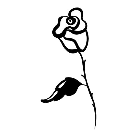 Estilo Blanco Y Negro Dibujado A Mano De Flor Color De Rosa Vector