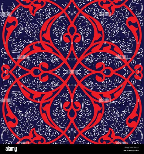 Iznik Tile Seamless Pattern Design Classical Ottoman Turkish Style