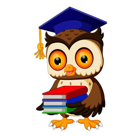 B Ho En El Libro Que Lleva El Graduado Vector Premium Owl Vector Vector Free Owl Classroom