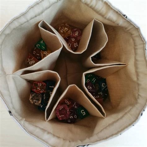 Large Dice Bag Pockets Flower Dice Bag Dnd Dungeons And Dragon Etsy