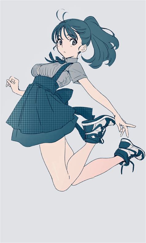 Jumping Anime Pose Drawing