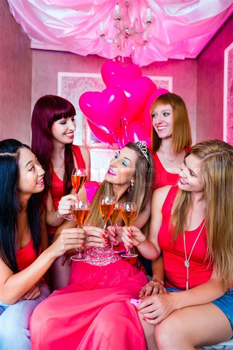 Women Having Bachelorette Party In Night Club Stock Image Colourbox