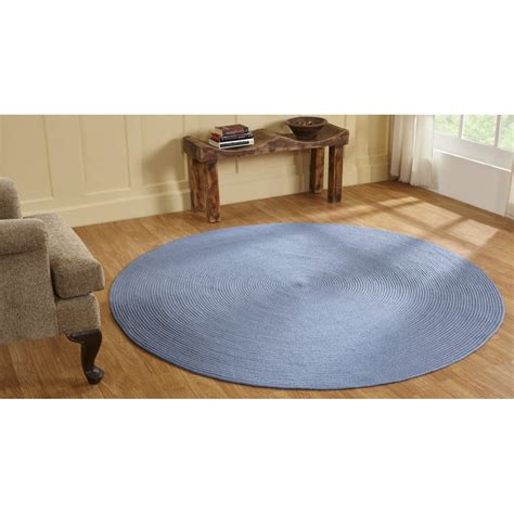Better Trends Country Braided Rug 6 Round Light Blue Solid Walmart