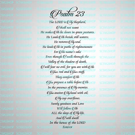 Psalm 231 6 Svg Cut File Religious Svg File The Lord Is My Etsy