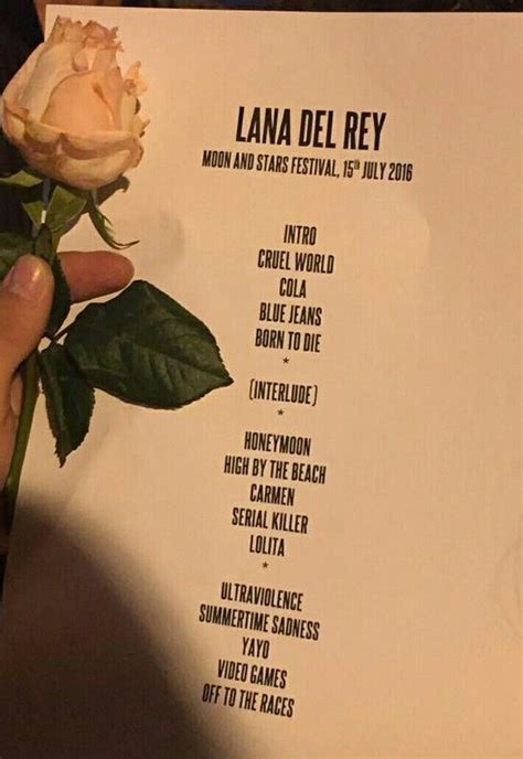 Lana Del Rey S Setlist For The Moon Stars Festival Ldr Star