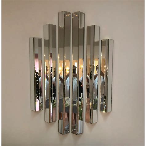 Modernist Op Art Prism Beveled Mirror 3d Wall Panel Sculpture 6