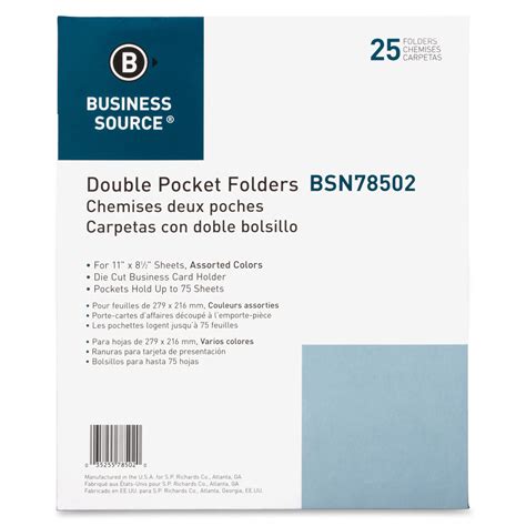 Business Source Letter Recycled Pocket Folder Pocket Folders