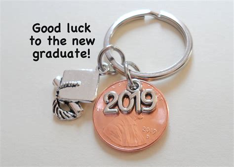 Birthday gifts for her cape town. Class Year Charm Layered Over 2019 Penny Keychain, Cap ...