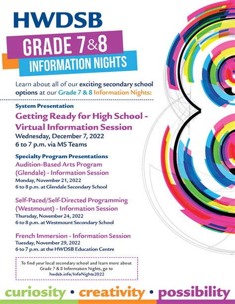 Join Us At Grade 7 And 8 Information Nights Hamilton Wentworth District