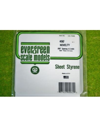 Evergreen Plastic Materials 4062 Opaque White Polystyrene Novelty 060 Spacing 040