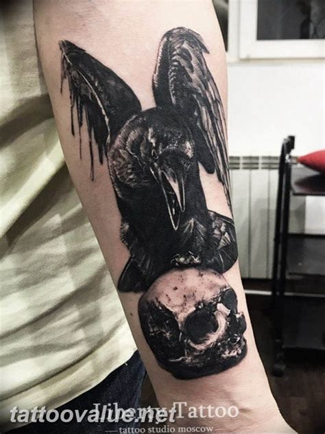 Photo Tattoo Raven On The Skull 18022019 №139 Tattoo With Skull And