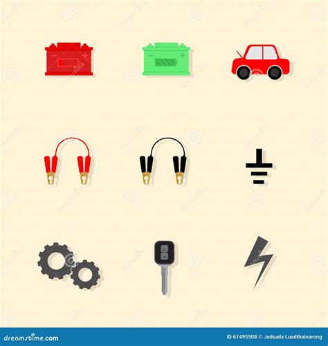 Icon For Battery Jump Start Car Stock Vector Illustration Of Service