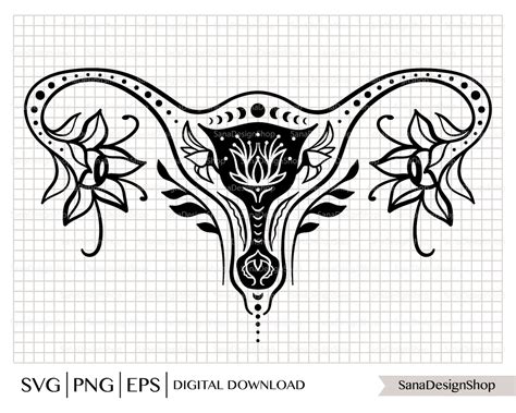 uterus with flowers floral uterus svg floral vagina clipart etsy norway
