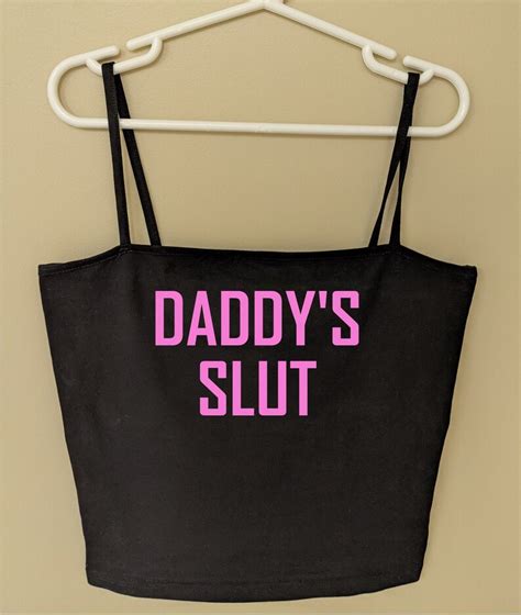 Daddys Slut Ddlg Cropped Cami Top Daddy Domme Shirt Etsy