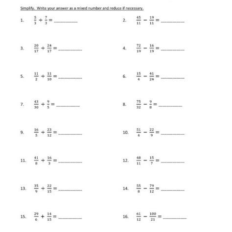 Grade 5 common core state standards. Adding Subtracting Fraction Worksheet 7th Grade ...