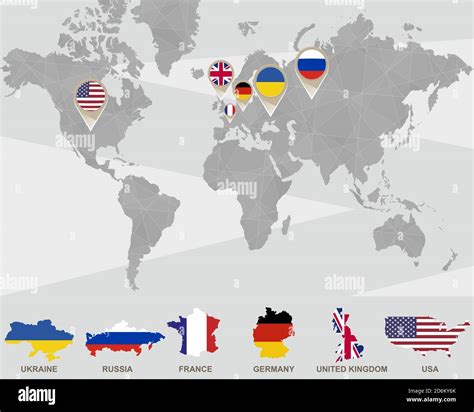 Mapa Mundial Con Ucrania Rusia Francia Alemania Reino Unido Eeuu