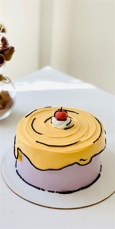 50 Cute Comic Cake Ideas For Any Occasion Lavender And Yellow Cake