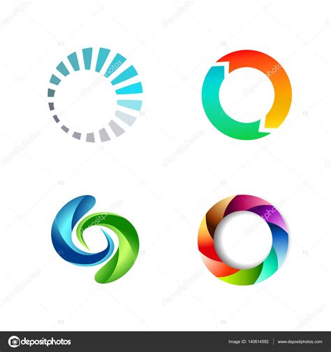 Different Round Circle Sign Logo Set Stock Vector Image By ©s