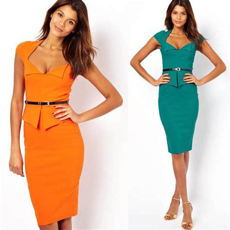 Women Shift Pencil Wiggle Formal Work Business Office Party Bodycon