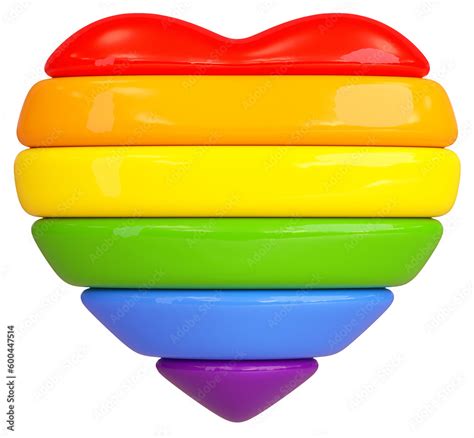 Isolated Rainbow Striped Heart On A Transparent Background For Lgbtqia