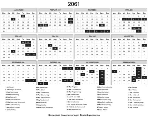 Kalender 2061