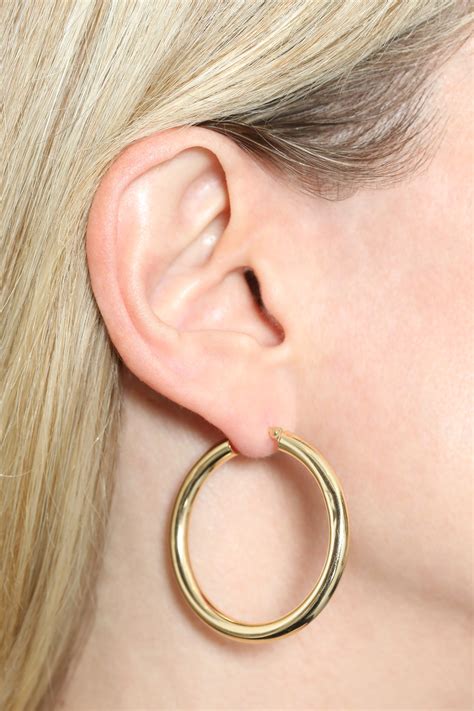14k Gold Large Hoop Earrings Gillian Conroy Jewelry