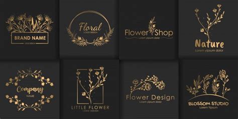 Set Of Luxury Floral Logos In 2020 Floral Logo Wedding Florist Logo