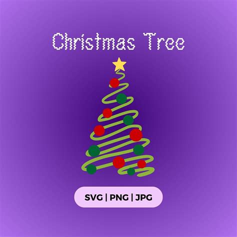 Christmas Tree Svg Squiggle Tree Svg Vector Illustration High