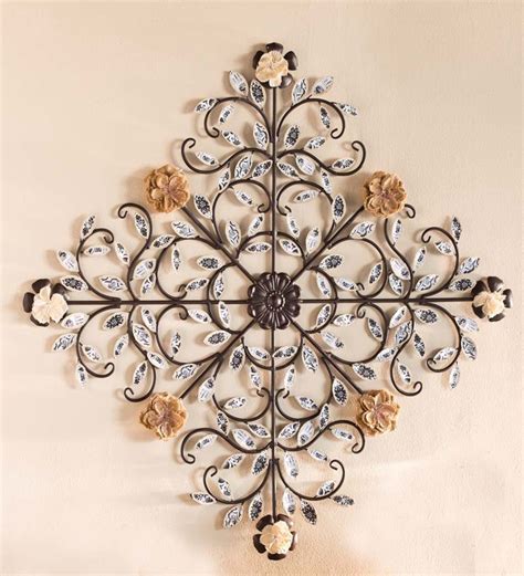 Metal Square Flower Wall Décor Wind And Weather