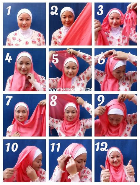 World Hijab Day Tutorial The Pink Tarha Hijab Tutorial Hijab Pink